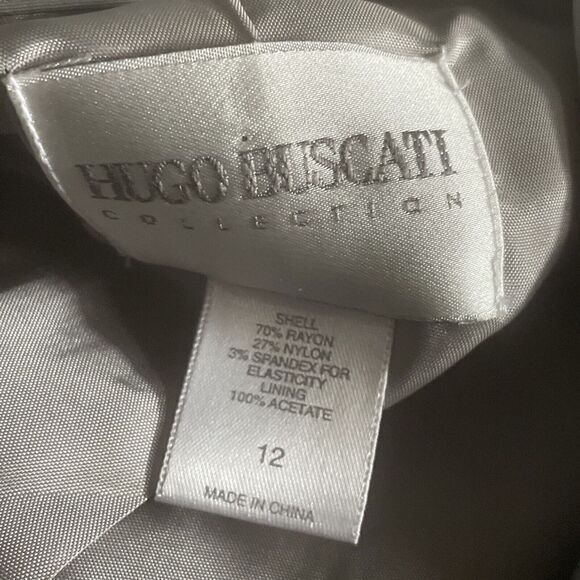 Hugo Buscati Collection Jacket Women’s 12 Full Zip Stretch Fitted Lined Gray - Picture 4 of 6